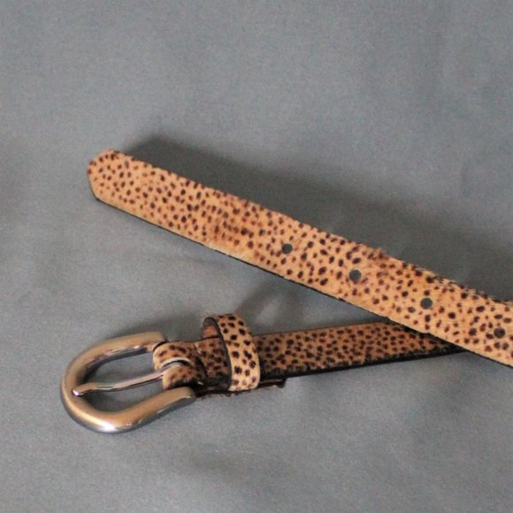 AL&C Cheetah Print Pony Hair Leather Belt - Picture 3 of 6